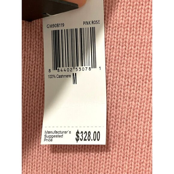 $328 Magaschoni 100% Cashmere Pink Mock Neck Sweater Size Medium NWT - Picture 5 of 8